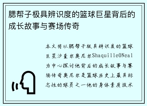 腮帮子极具辨识度的篮球巨星背后的成长故事与赛场传奇